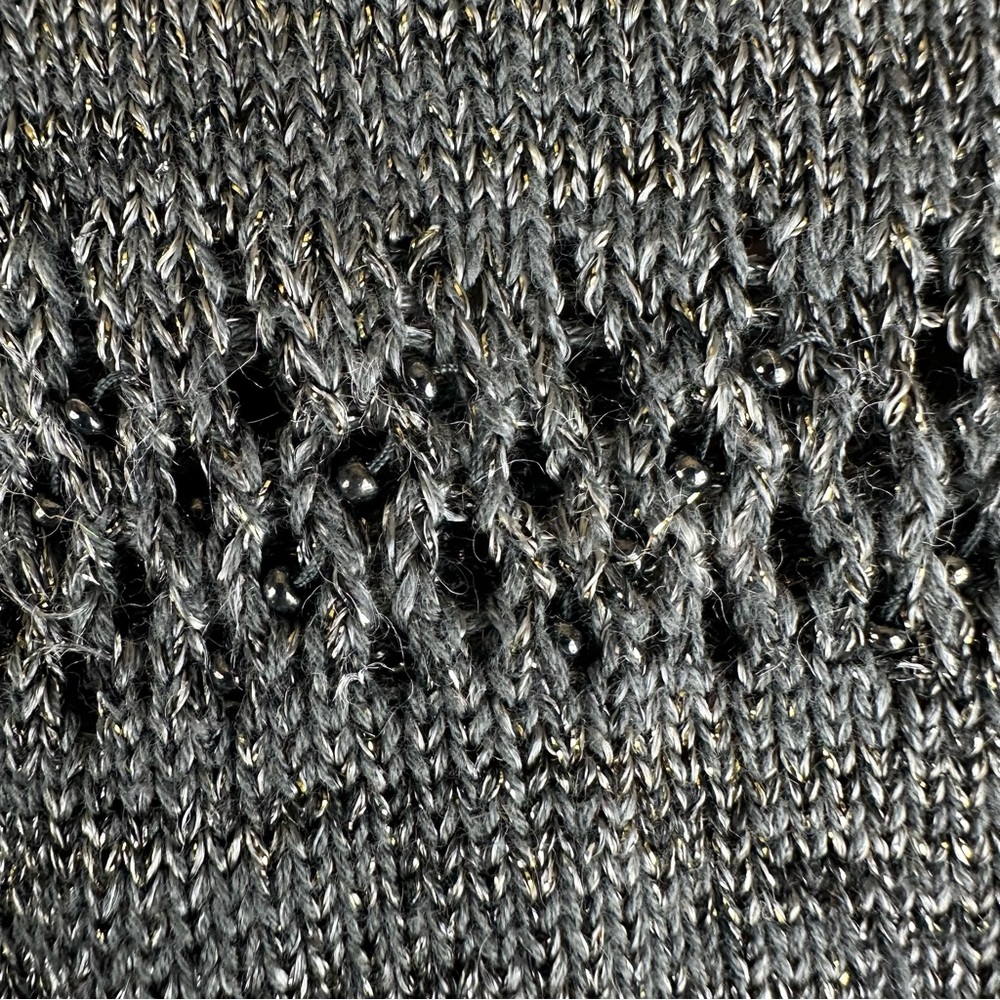 Easel Crochet Beaded Metallic Sweater Tank Criss Cross Back - Picture 6 of 8